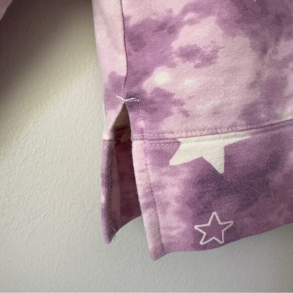 Wildfox Star Print Sweatshirt Crew Neck Long Sleeve Slit Hem Casual Stretch EUC - Picture 5 of 10